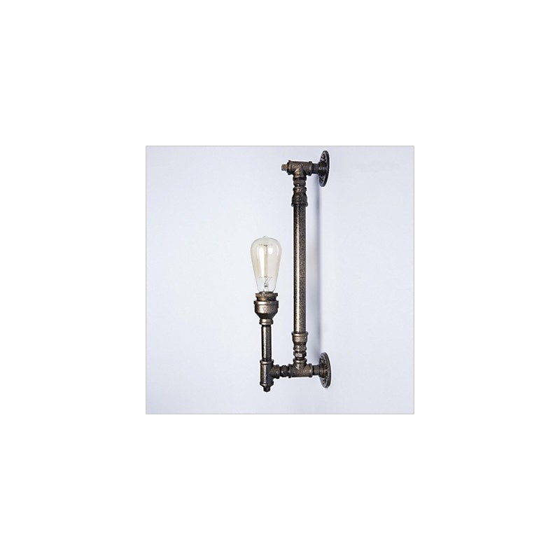 Lámpara de pared de hierro forjado con forma de tubería de agua, estilo vintage, para pasillos, loft, lámpara de pared de hierro, bombilla incandescente Edison FJ DB2 046A0