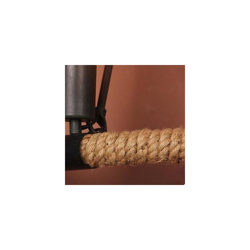 Lámpara de pared de cuerda de cáñamo semicircular para escalera de balcón.