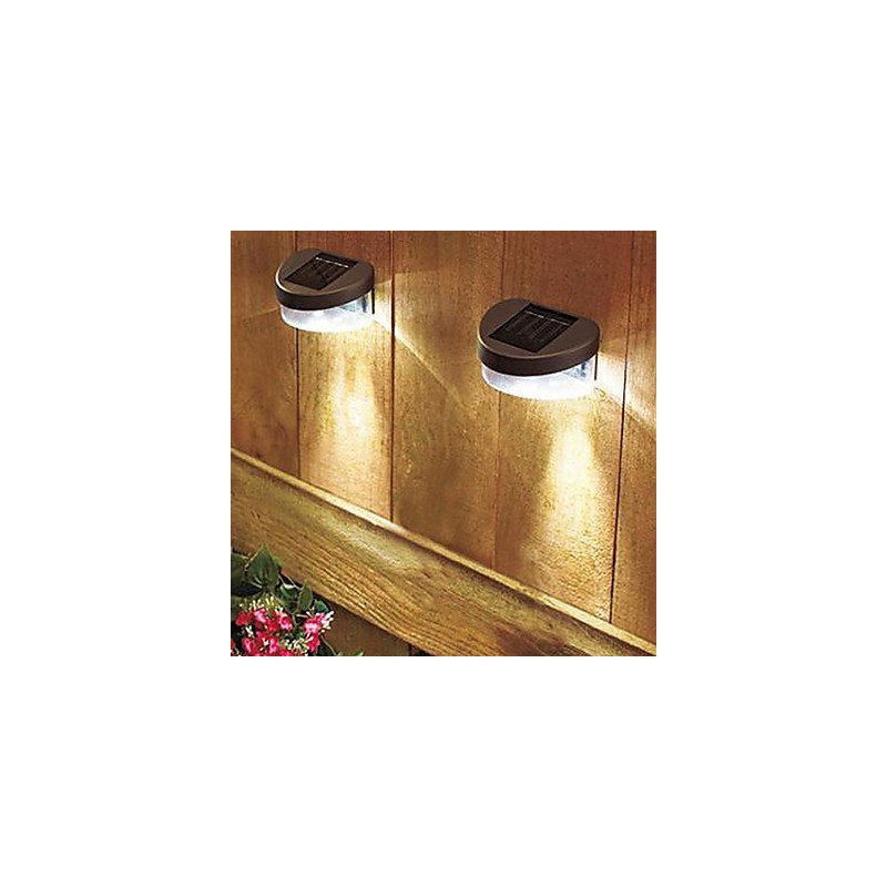 Luz solar blanca para camino, pared, paisaje, montaje en pared, luz para valla de jardín