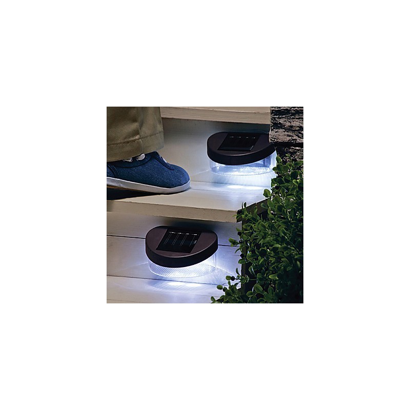 Luz solar blanca para camino, pared, paisaje, montaje en pared, luz para valla de jardín