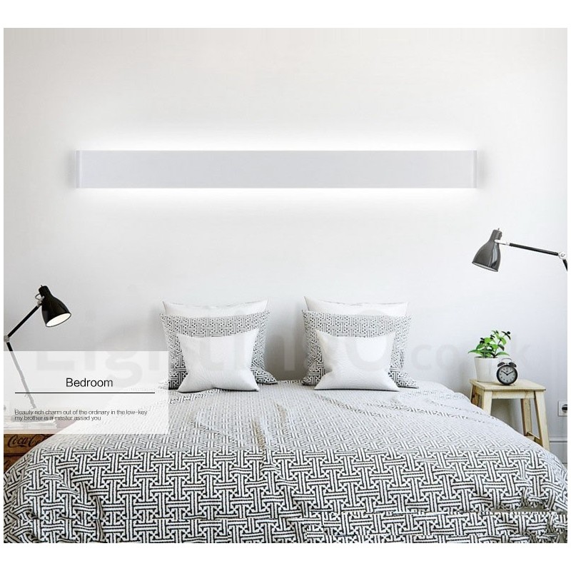 Lámparas de pared y apliques modernos y contemporáneos largos para interiores, de metal, IP44, para baño, dormitorio y sala de estar.