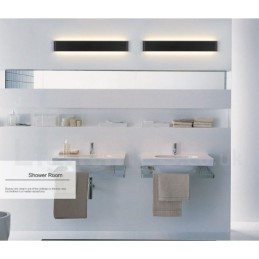 Lámparas de pared y apliques modernos y contemporáneos largos para interiores, de metal, IP44, para baño, dormitorio y sala de estar.