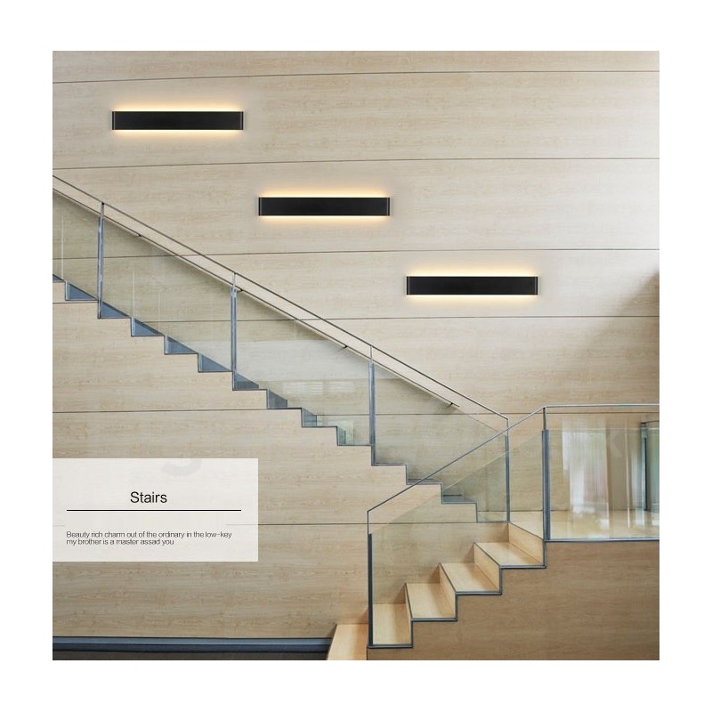 Lámparas de pared y apliques modernos y contemporáneos largos para interiores, de metal, IP44, para baño, dormitorio y sala de estar.