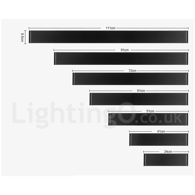 Lámparas de pared y apliques modernos y contemporáneos largos para interiores, de metal, IP44, para baño, dormitorio y sala de estar.