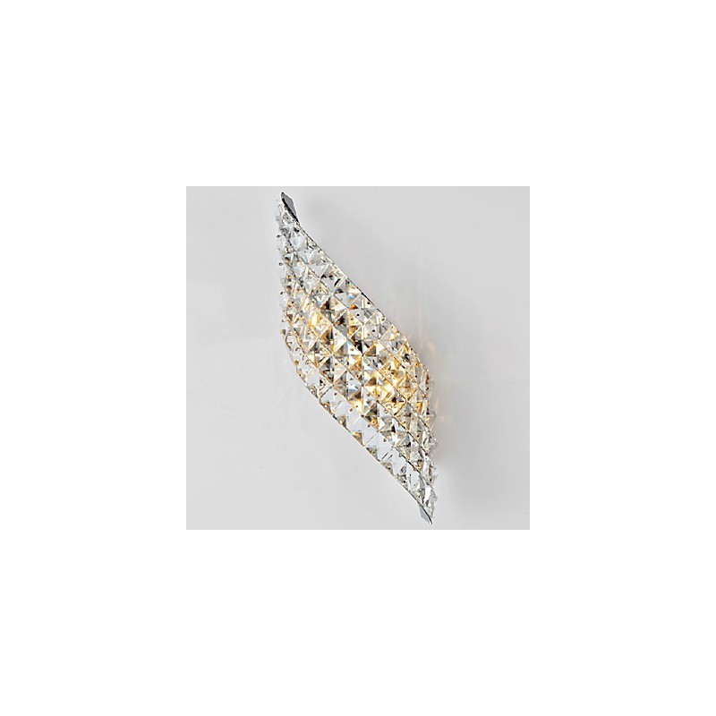 Aplique de pared de cristal moderno con incisión galvanizada y templado