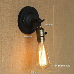Aplique de pared estilo Edison para pasillo, estilo retro minimalista, para mesita de noche, cafetería, terraza, canal
