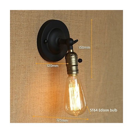 Aplique de pared estilo Edison para pasillo, estilo retro minimalista, para mesita de noche, cafetería, terraza, canal Aplique de pared estilo Edison para pasillo, estilo retro minimalista, para mesita de noche, cafetería, terraza, canal