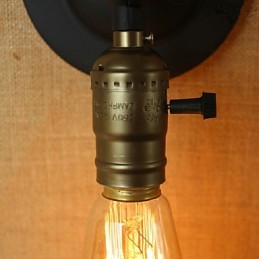 Aplique de pared estilo Edison para pasillo, estilo retro minimalista, para mesita de noche, cafetería, terraza, canal