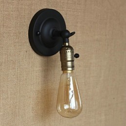 Aplique de pared estilo Edison para pasillo, estilo retro minimalista, para mesita de noche, cafetería, terraza, canal