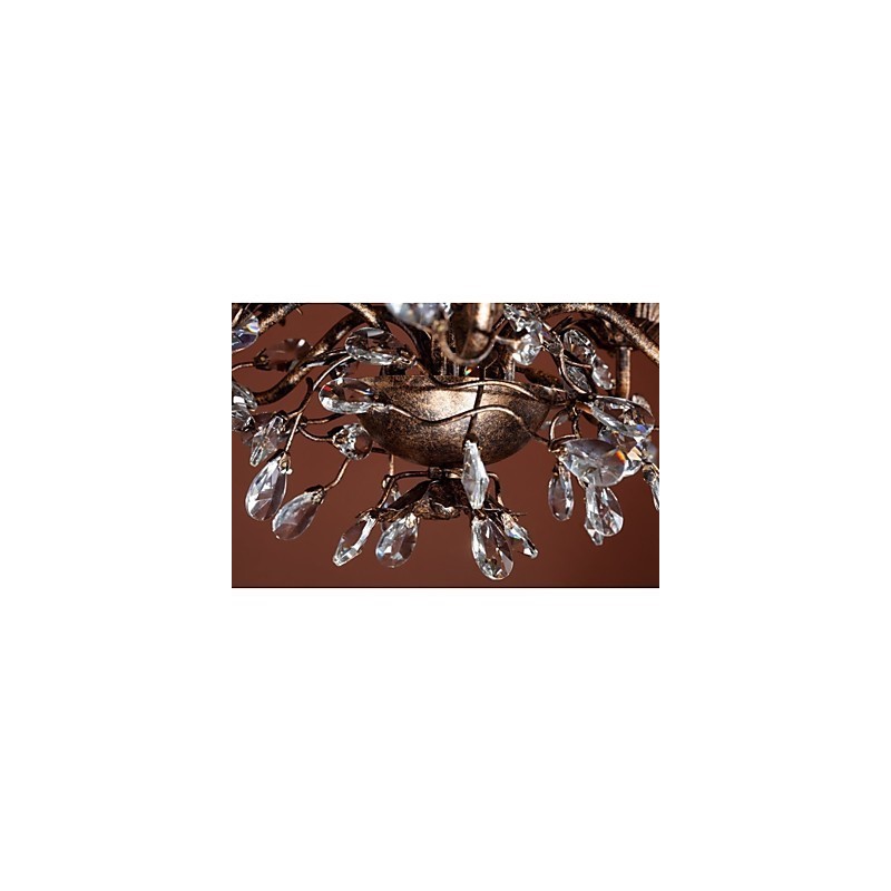 Lámpara de araña de metal de latón antiguo estilo vela vintage
