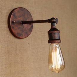Aplique de pared de hierro ferruginoso minimalista para pasillo, bar, cafetería, restaurante, estilo americano