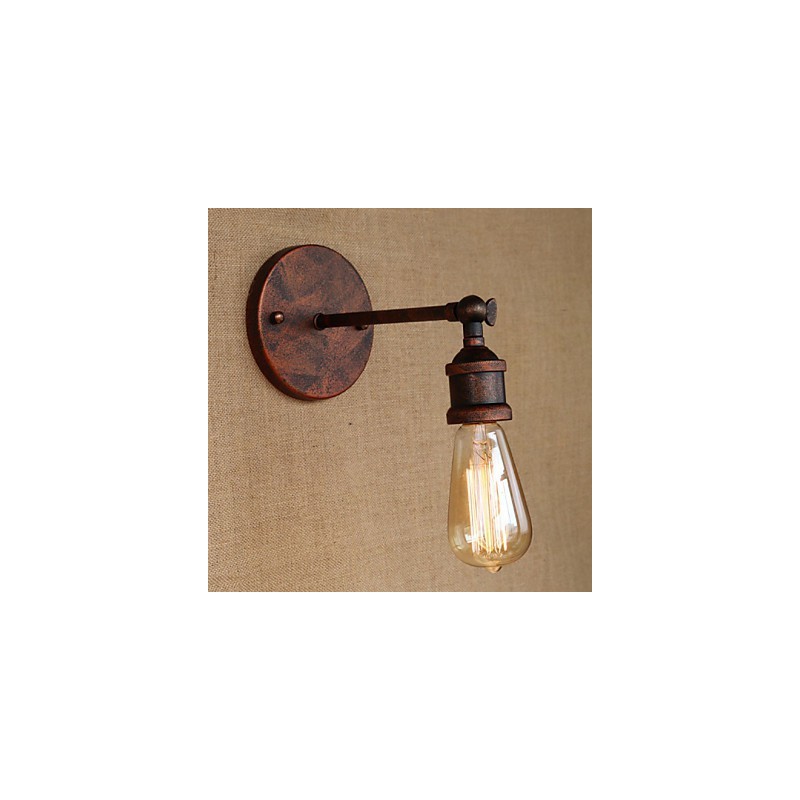 Aplique de pared de hierro ferruginoso minimalista para pasillo, bar, cafetería, restaurante, estilo americano