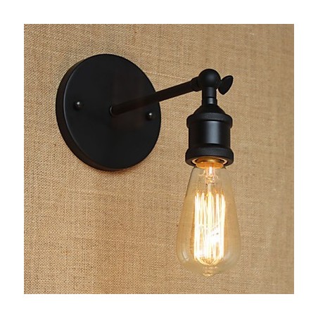 Aplique de pared minimalista de hierro forjado negro para restaurante americano, bar, cafetería, pasillo de noche Aplique de pared minimalista de hierro forjado negro para restaurante americano, bar, cafetería, pasillo de noche