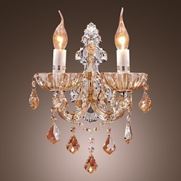 Elegante lámpara de pared de cristal con 2 luces