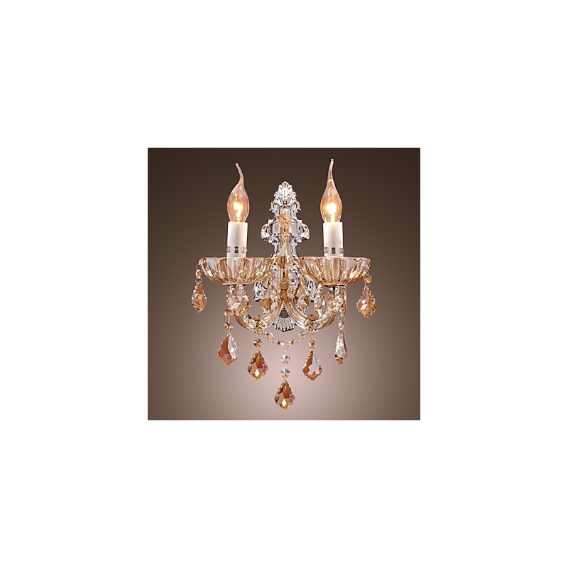 Elegante lámpara de pared de cristal con 2 luces