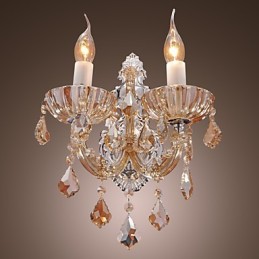 Elegante lámpara de pared de cristal con 2 luces