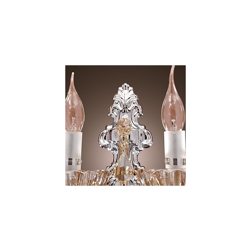 Elegante lámpara de pared de cristal con 2 luces