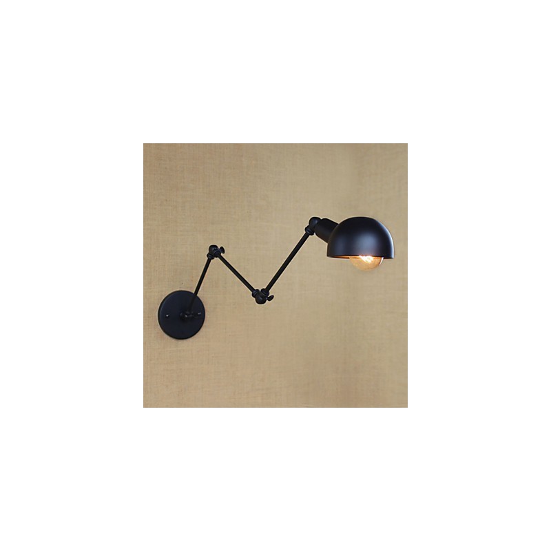Lámpara de pared de brazo largo estilo industrial retro para pasillo, escaleras, pasillo, hierro forjado, balcón, restaurante y bar.
