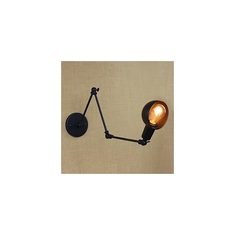 Lámpara de pared de brazo largo estilo industrial retro para pasillo, escaleras, pasillo, hierro forjado, balcón, restaurante y bar.