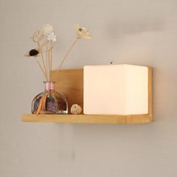 Lámpara de pared de madera maciza y vidrio, creativa, contemporánea y concisa.