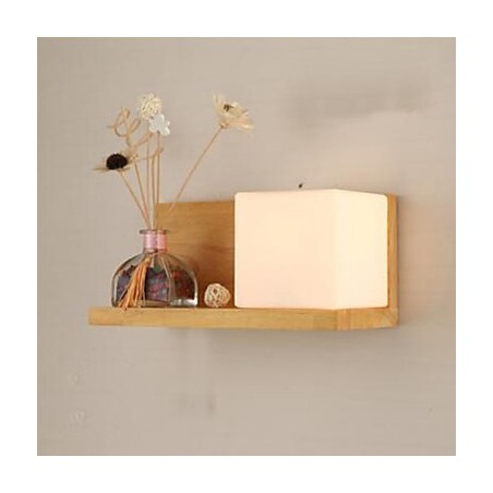 Lámpara de pared de madera maciza y vidrio, creativa, contemporánea y concisa. Lámpara de pared de madera maciza y vidrio, creativa, contemporánea y concisa.