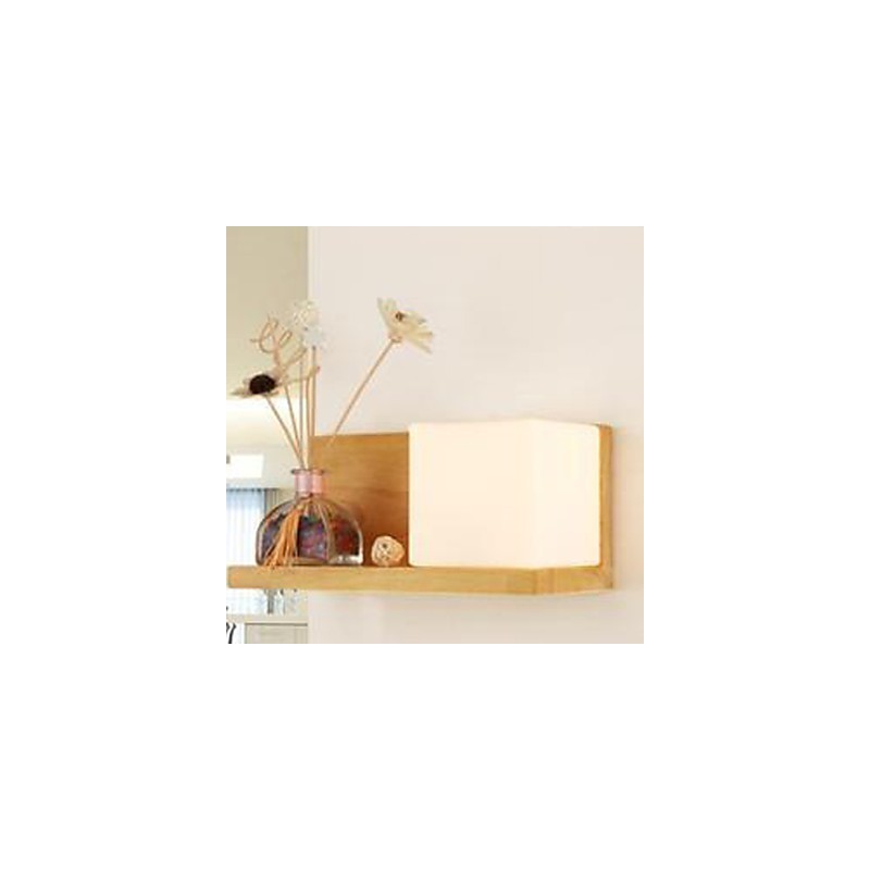 Lámpara de pared de madera maciza y vidrio, creativa, contemporánea y concisa.