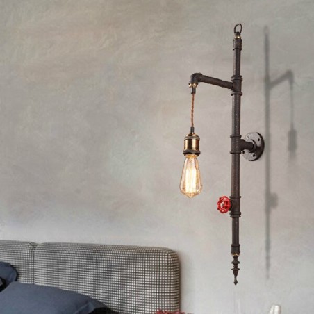 Lámpara de pared con diseño de cohete retro creativo rural de pared de tuberías Lámpara de pared con diseño de cohete retro creativo rural de pared de tuberías