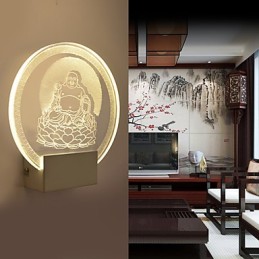 Lámpara de pared acrílica de PVC con chip de luz, moderna y contemporánea de metal.