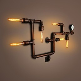 Lámpara de pared Apliques de pared 6 luces Acabado en bronce Estilo industrial Rústico Lodge Metal