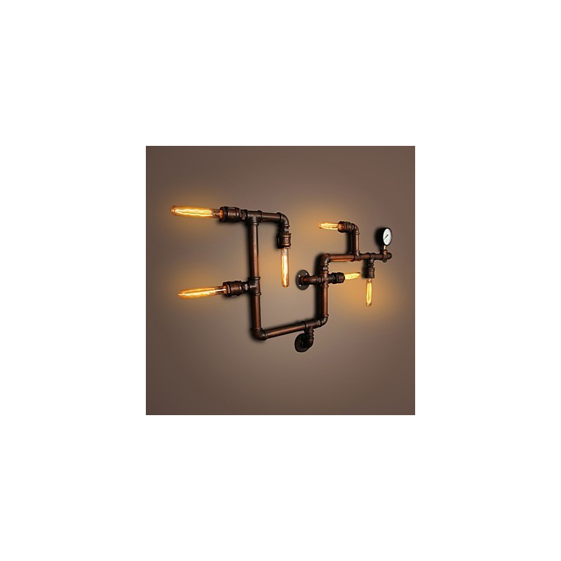 Lámpara de pared Apliques de pared 6 luces Acabado en bronce Estilo industrial Rústico Lodge Metal