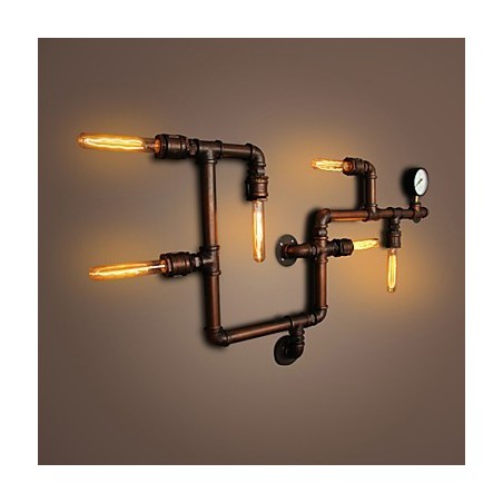 Lámpara de pared Apliques de pared 6 luces Acabado en bronce Estilo industrial Rústico Lodge Metal Lámpara de pared Apliques de pared 6 luces Acabado en bronce Estilo industrial Rústico Lodge Metal