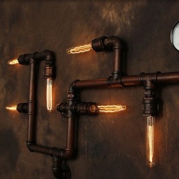 Lámpara de pared Apliques de pared 6 luces Acabado en bronce Estilo industrial Rústico Lodge Metal