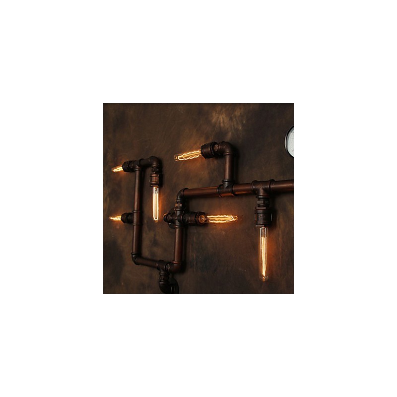 Lámpara de pared Apliques de pared 6 luces Acabado en bronce Estilo industrial Rústico Lodge Metal