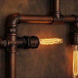 Lámpara de pared Apliques de pared 6 luces Acabado en bronce Estilo industrial Rústico Lodge Metal