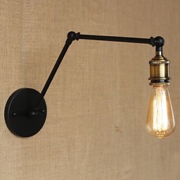 Lámpara de pared con brazo de hierro, estilo country americano moderno y sencillo sin espejo