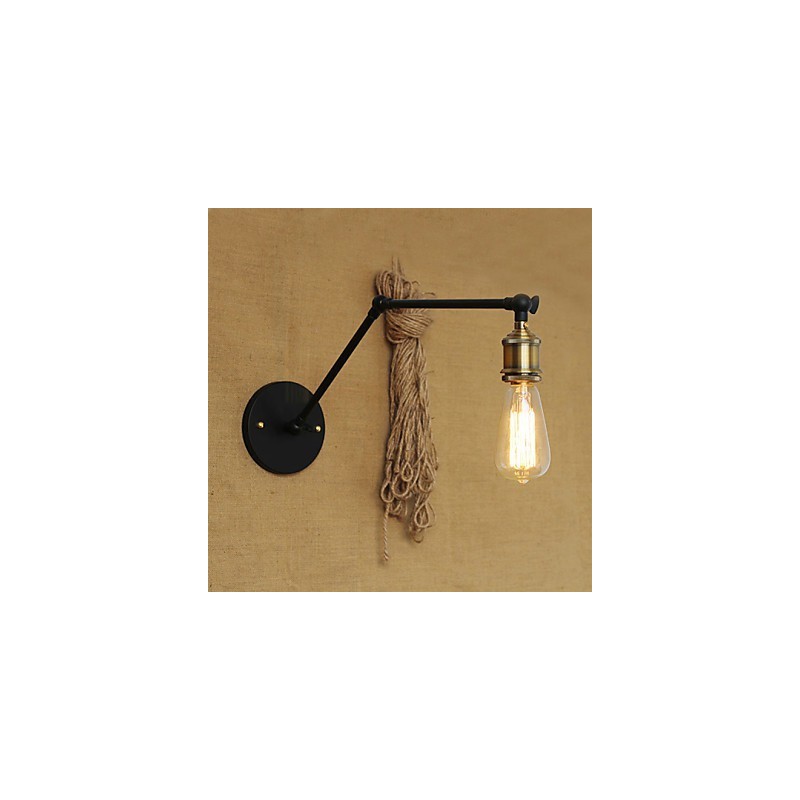 Lámpara de pared con brazo de hierro, estilo country americano moderno y sencillo sin espejo