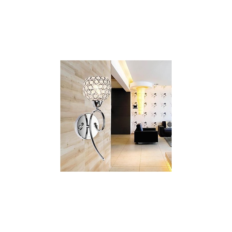Lámpara de pared de cristal de 1 luz con pintura creativa en hierro