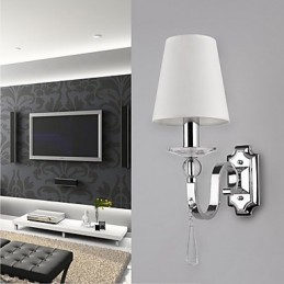 Aplique de pared blanco cálido con gotas de cristal