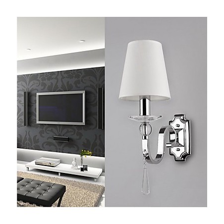 Aplique de pared blanco cálido con gotas de cristal Aplique de pared blanco cálido con gotas de cristal