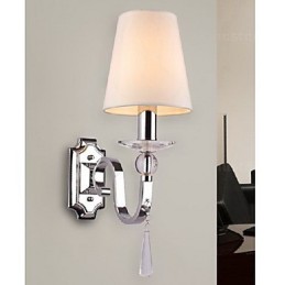 Aplique de pared blanco cálido con gotas de cristal