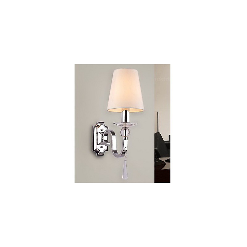 Aplique de pared blanco cálido con gotas de cristal