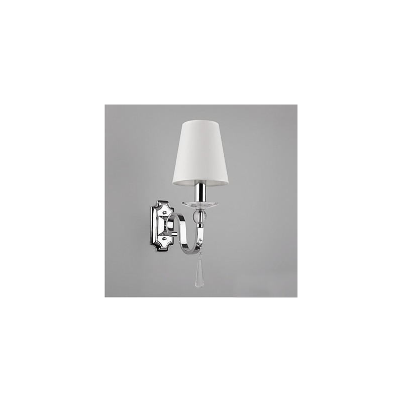 Aplique de pared blanco cálido con gotas de cristal