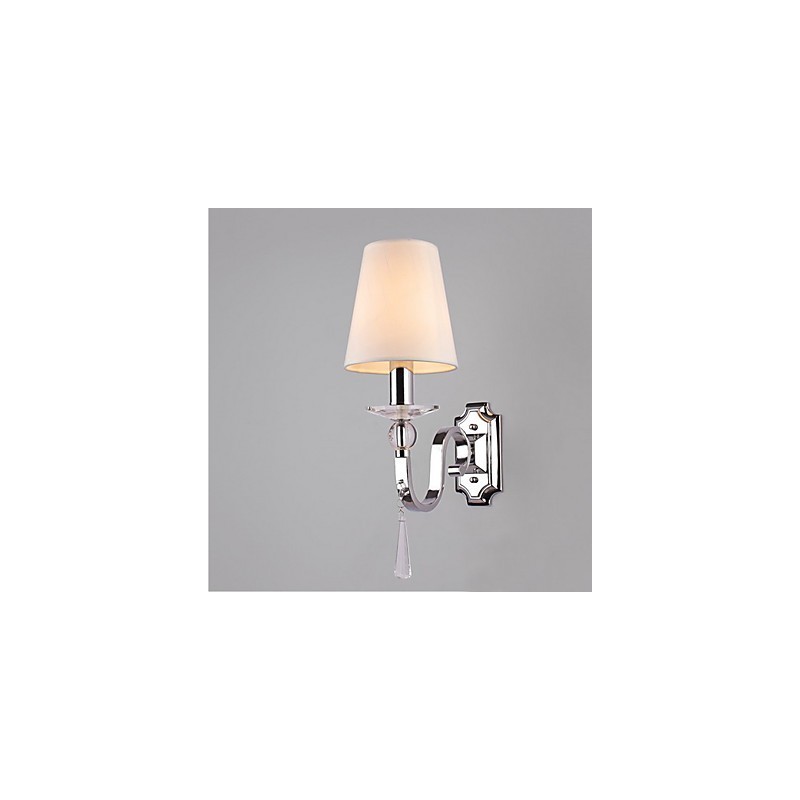 Aplique de pared blanco cálido con gotas de cristal