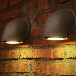 Lámpara de pared estilo loft con diseño de tubería de agua rural retro y personalidad creativa