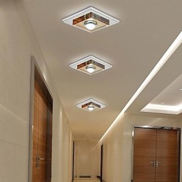 Lámpara de techo de cristal ámbar de 1 luz empotrada