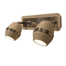 Lámparas de pared cromadas esféricas modernas para baño con 2 luces