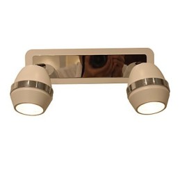 Lámparas de pared cromadas esféricas modernas para baño con 2 luces