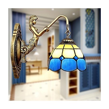 Lámpara de pared de estilo europeo que restaura formas antiguas, luces de cristal mediterráneas creativas Lámpara de pared de estilo europeo que restaura formas antiguas, luces de cristal mediterráneas creativas