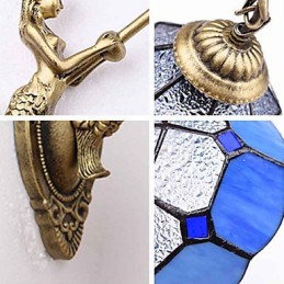Lámpara de pared de estilo europeo que restaura formas antiguas, luces de cristal mediterráneas creativas
