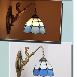 Lámpara de pared de estilo europeo que restaura formas antiguas, luces de cristal mediterráneas creativas